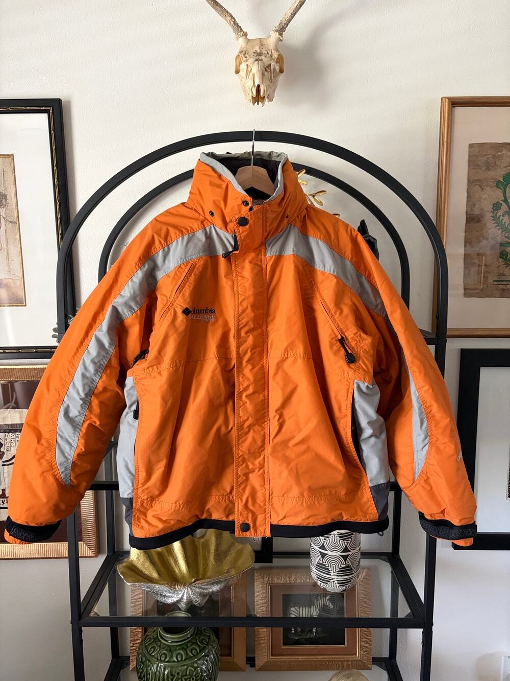 Columbia Challenge Series Ski Jacket Men S Orange Gray Insulated F01 XM5323